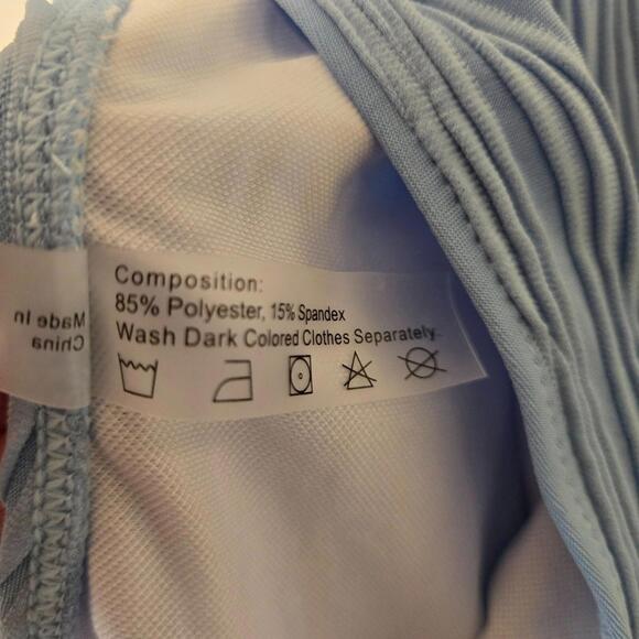 ZAFUL Women's 2-Piece Bikini Set Light Blue Textured Size Medium NWT - Picture 4 of 4